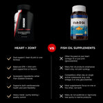 Comparison chart between Heart + Joint supplement and Fish Oil supplements